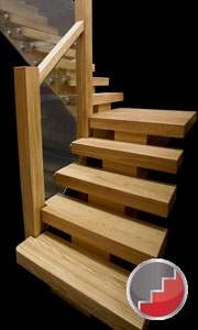 X-Vision oak staircase with Glass