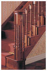 Hardwood Cut string with volute