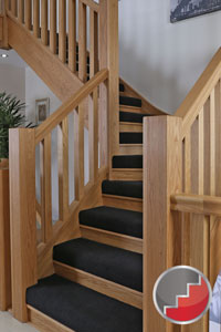 Manhatton staircase with its half height riser carpet detail