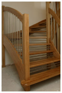 Oak Openplan Staircase with the european style handrail