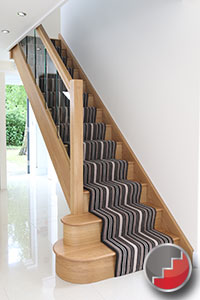 Houston Oak Staircase ideas with glass balustrades