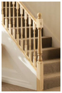 Pine turned spindles and stairparts stairs