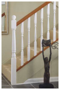 White with a Hardwood Handrail