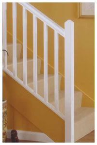 Simple square baluster newel stair balustrade