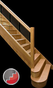 Houston Oak staircase with glass banister