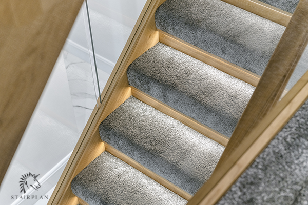 LED stair lighing on the Manhattan staircase