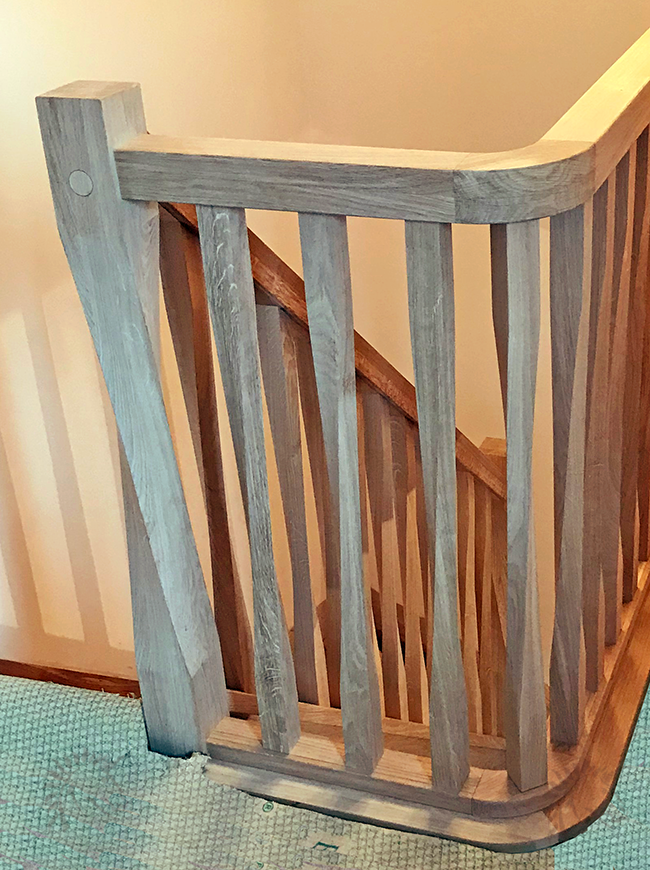 Oak sqaure twist spindles and newel posts
