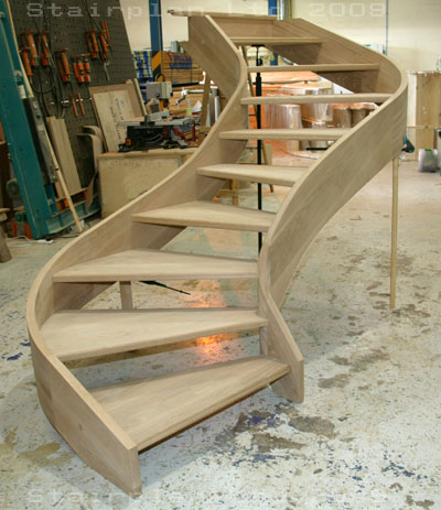 Curved oak staircases