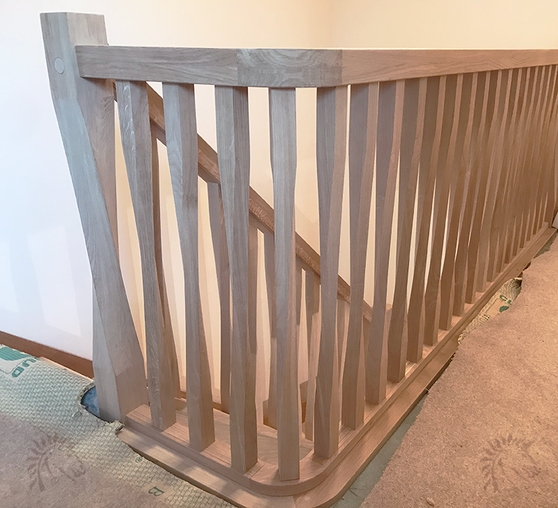 oak horton square twist stair baluster rails