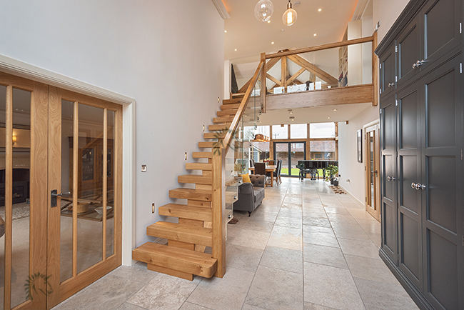 Oak floating x-vision staircases