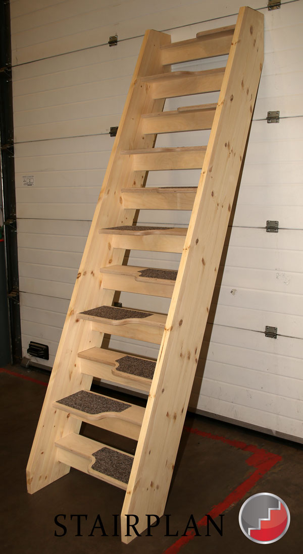 Birch plywood treads on loft staircases