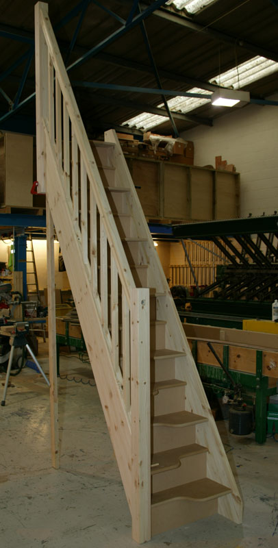 Pine Balustrade Option on Space Saver Staircase