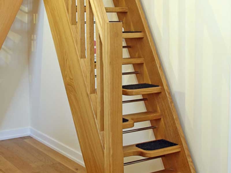 Space saver staircase for a restricted stair opening