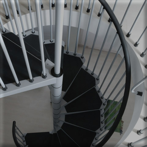 Grey Civic spiral staircases