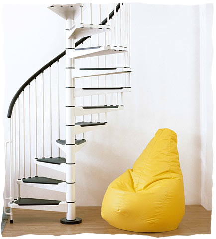 Civic spiral staircase in white