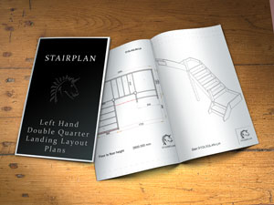 left turning staircase with double quarter landing layouts