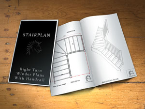 Right turning staircase winder design stair builder specifications