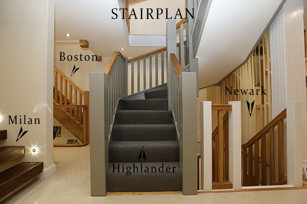 staircases on displan in uk showroom
