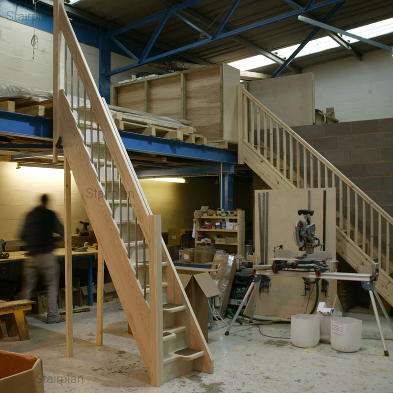 ash hardwood loft staircase