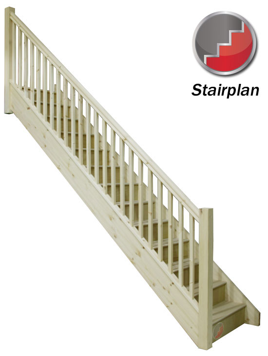 conventional staight closed staircase