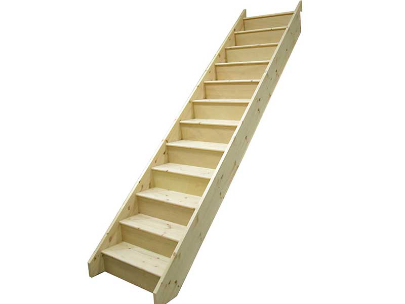 Straight wooden staircase manufactured by Stairplan