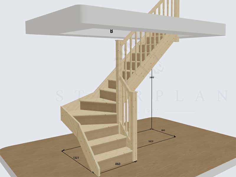 Winder staircase designed and manufactured by Stairplan