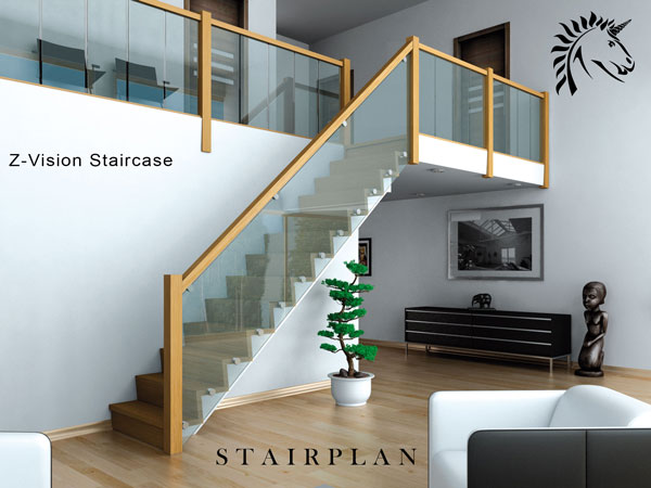 Oak and Glass Staircase the Z-Vision