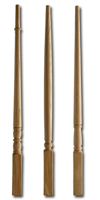 Oak Taper staircase spindles tapered top spindle detail