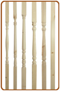 Pine stair spindles