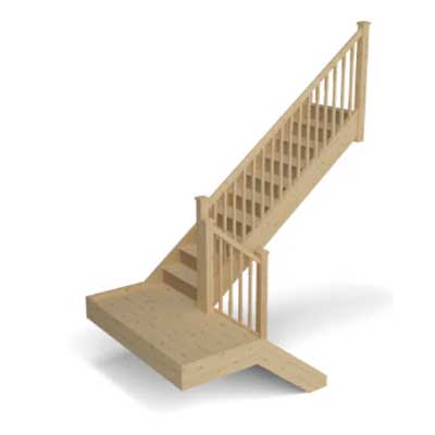 U-shaped half landing staircase layout shown in the Stairplan 3D Staircase Planner