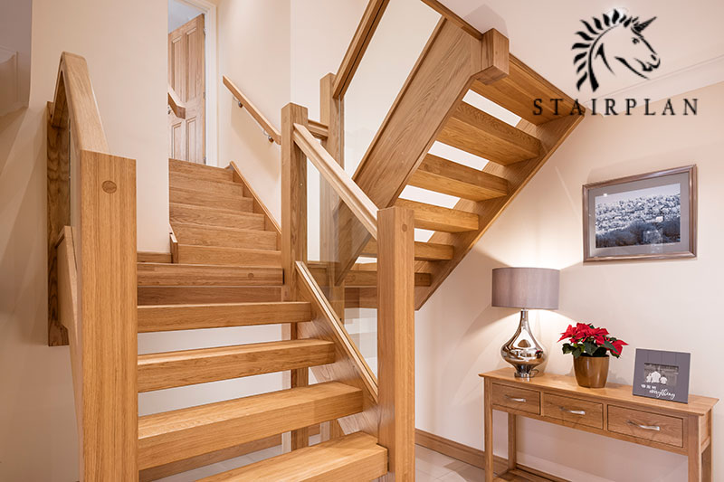 Townsend staircase with its chunky oak treads