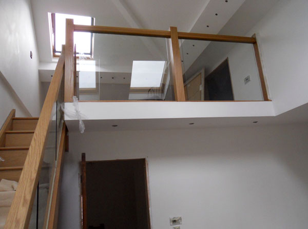 Oak Staircase with Glass Balustrade