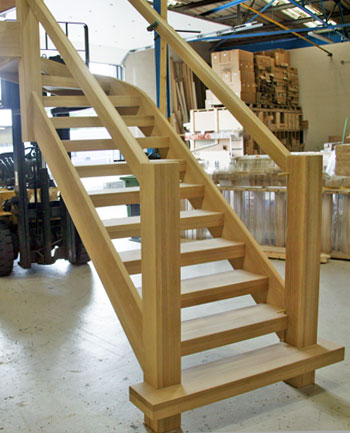 Oak towsend staircase in the workshop