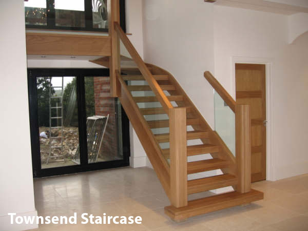 oak townsend Staircase Openplan with Glass