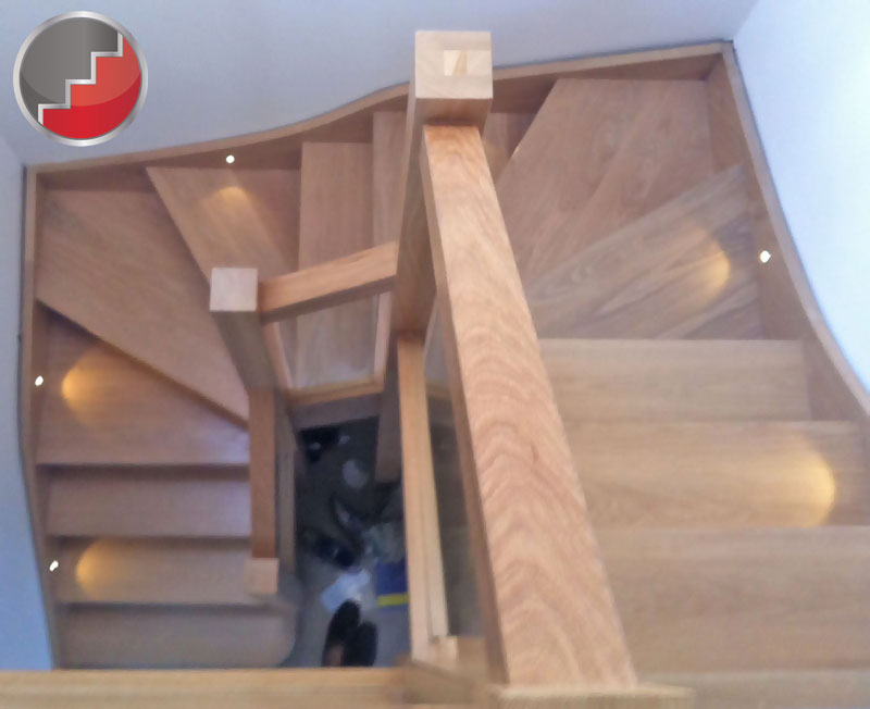 Oak double winder staircase