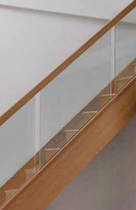 Vision Glass Stair Panels Recessed Oak handrails