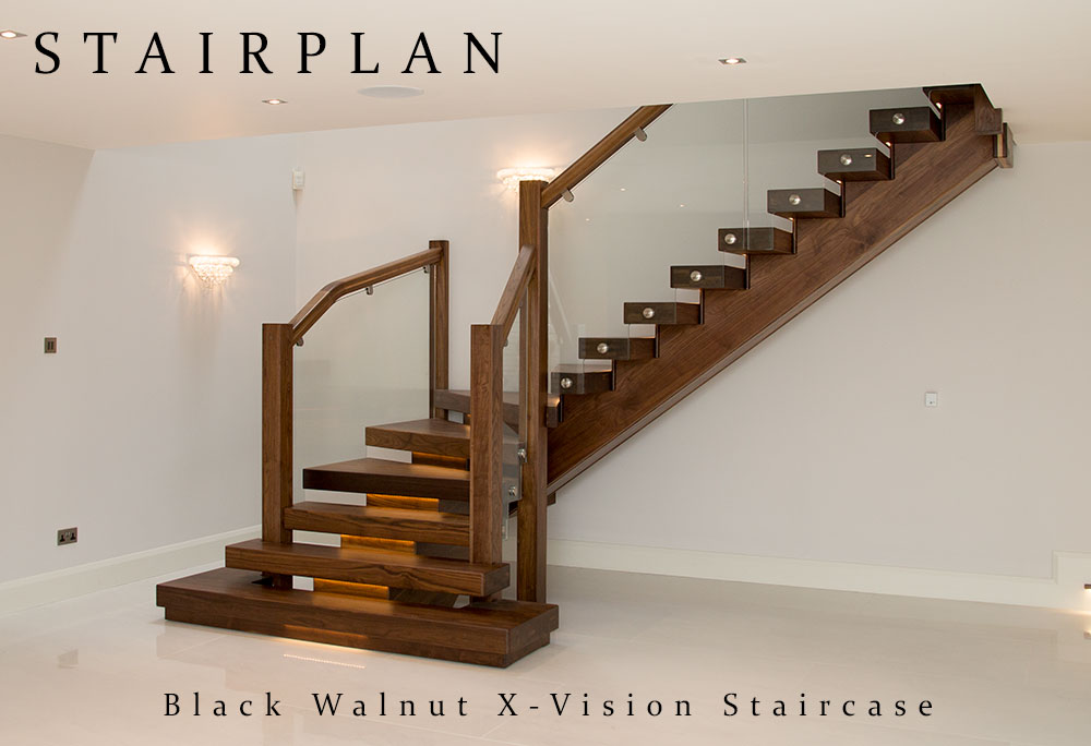 For those looking for the ultimate staircase the X-Vision staircase in Black walnut offers the X-Factor in every way