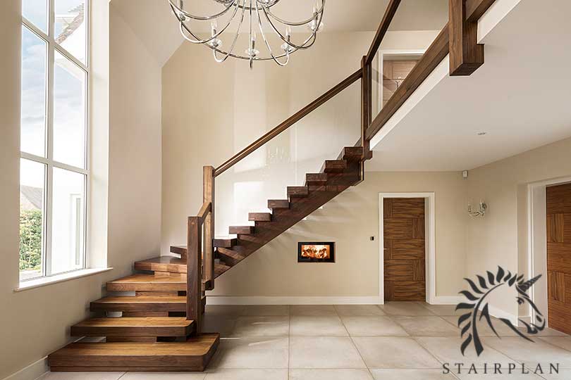 Black walnut x-vision luxury staircase