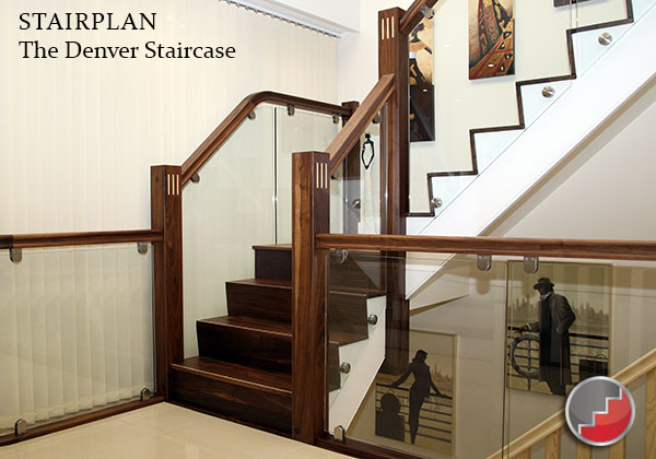 The Denver Staircase black walnute treads and banister rails