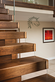 glass recessed into treads