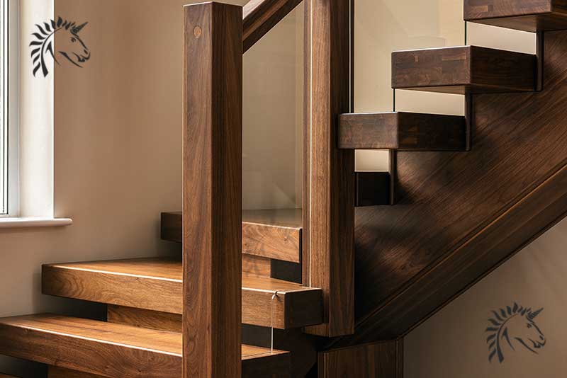 luxury balck walnut  chunky staircases