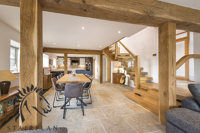 Prmium staircases in European Oak with vision glass baniser panels