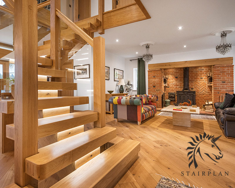 Oak X-Vision Staircase with led lights