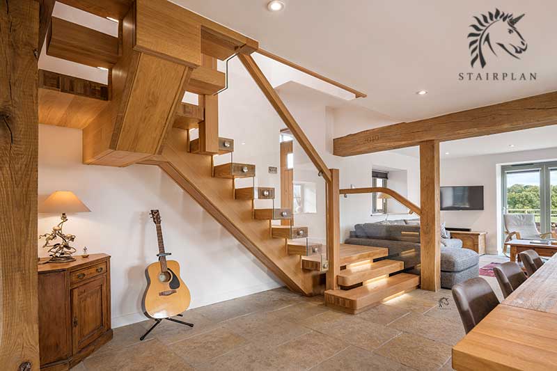 X-Vision premium oak and glass staircase design