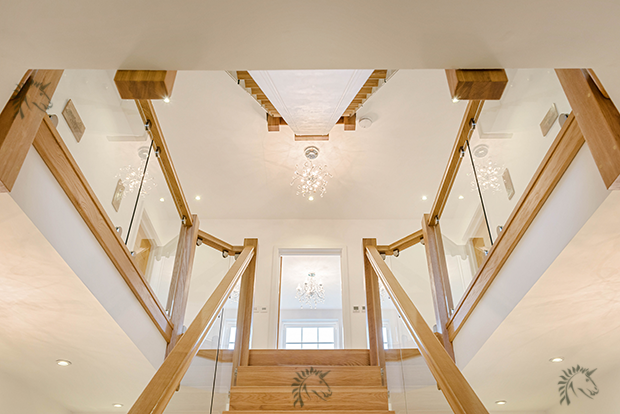 oak and glass balustrades